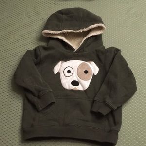 Gymboree Hooded Sweatshirt with Puppy Appliqué and Fleece lined Hood